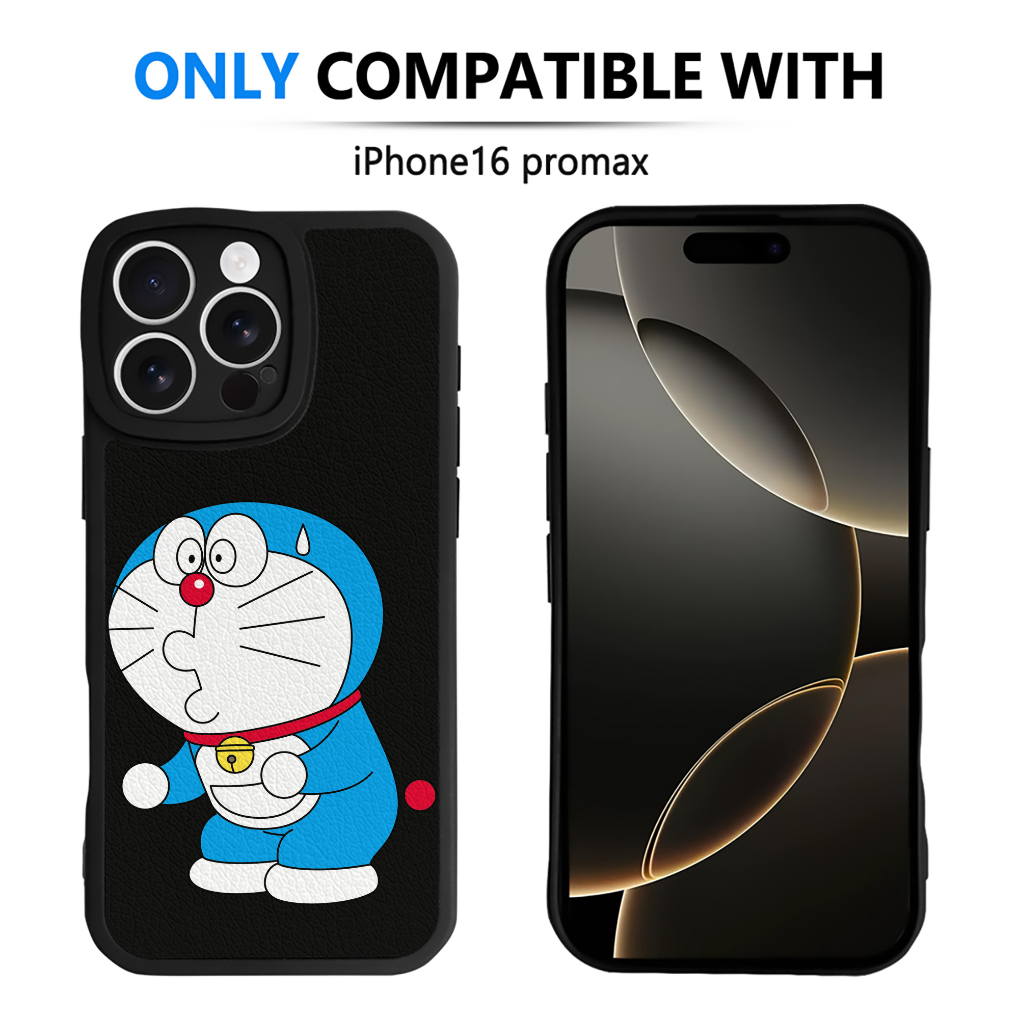 （画像用） ドラえもん Doraemon 【iPhone 16シリーズ対応】シリコンスマホケース（レザー調） 材質：シリコン